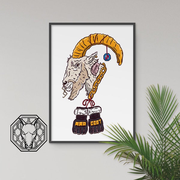 MMA GOAT Wall Art | Great Mixed Martial Arts Gift | Perfect for a martial arts student | Unframed A3 A4 A5 Print
