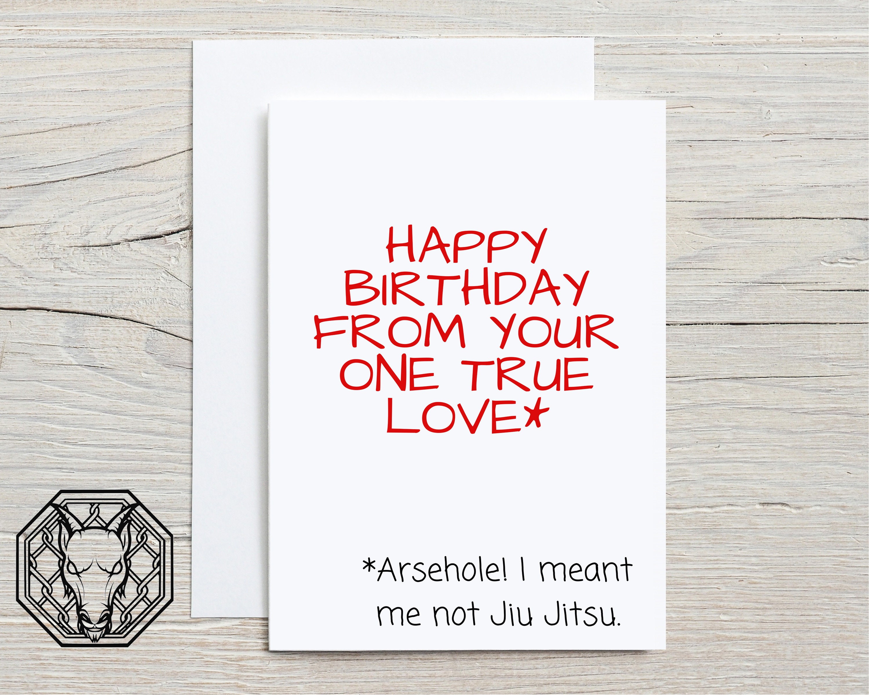Rude Jiu Jitsu  Birthday Card, A6 Silk Coated Card and Envelope