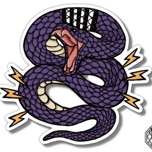 Sticker serpent vipère ceinture violette | Autocollants en vinyle brillant | Autocollants découpés | Stickers Jiu Jitsu JJB