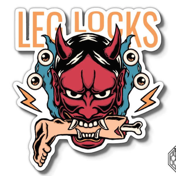 Leg Lock Demon Jiu Jitsu Sticker | Glossy Vinyl Stickers | Die Cut Stickers | Jiu Jitsu BJJ Stickers