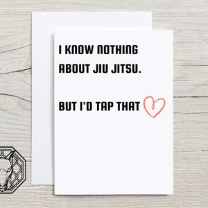 Rude Jiu Jitsu  Birthday Card, A6 Silk Coated Card and Envelope
