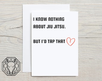 Rude Jiu Jitsu  Birthday Card, A6 Silk Coated Card and Envelope