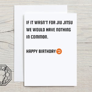 Tarjeta de cumpleaños Rude Jiu Jitsu, tamaño A6, revestida de seda y sobre