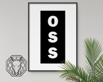 OSS Jiu Jitsu Wall Art Print | Unframed Print | Gym Prints | Jiu Jitsu Gifts