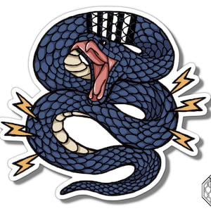 Blue Belt Viper Snake Sticker | Glossy Vinyl Stickers | Die Cut Stickers | Jiu Jitsu BJJ Stickers