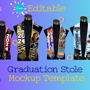 Canva Editable Graduation Stole Mockup Template image 2