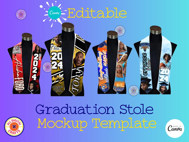 Canva Editable Graduation Stole Mockup Template image 2