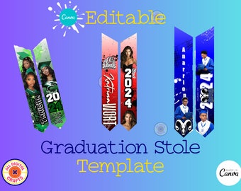 Editable Graduation Stole Template - Canva