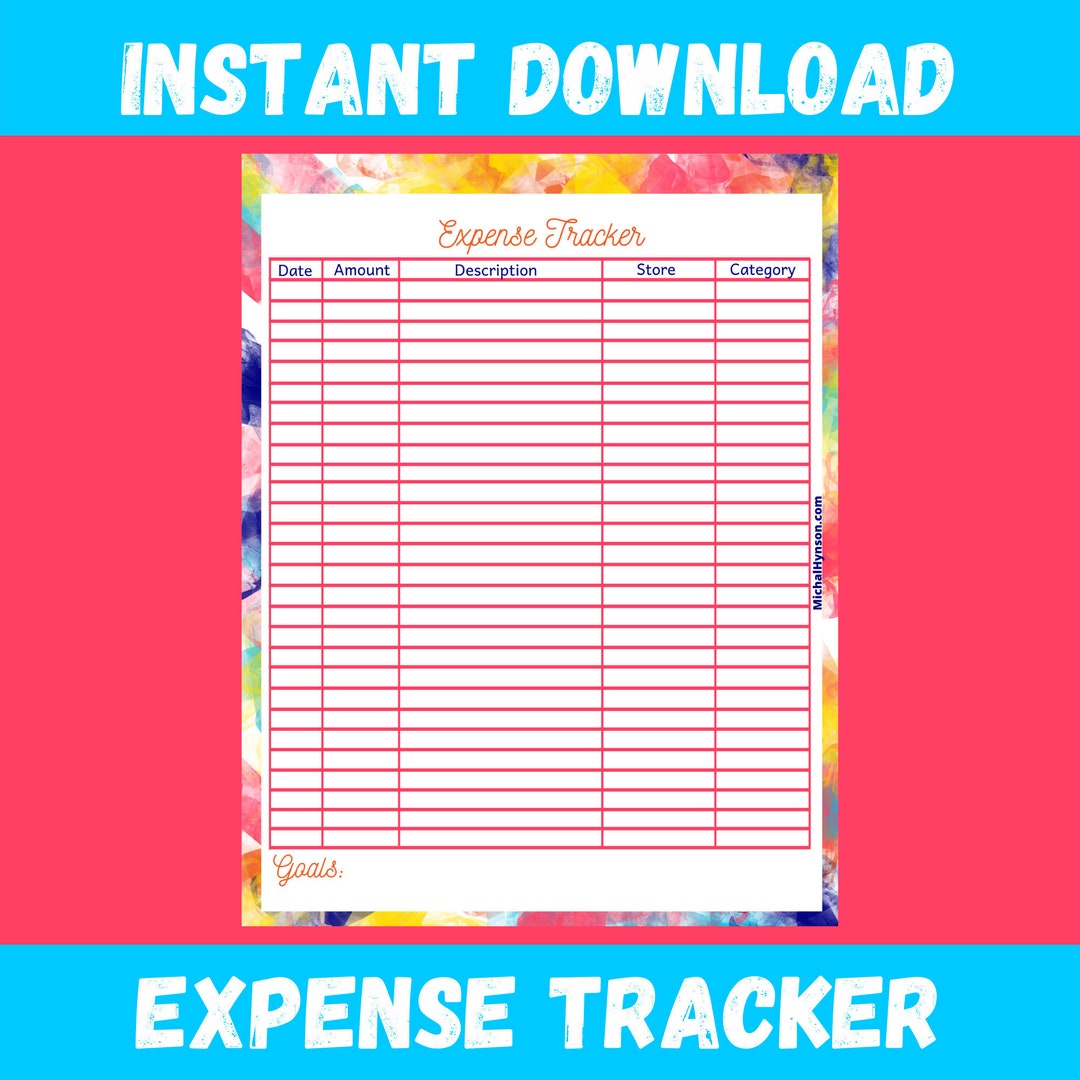 Expense Tracker Printable Etsy