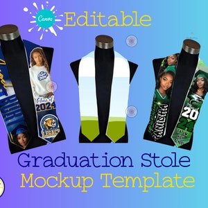 Canva Editable Graduation Stole Mockup Template image 1