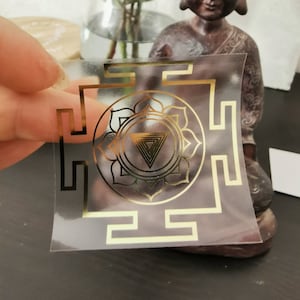 Dasha Mahavidya yantras gouden stickers. Set van 10"