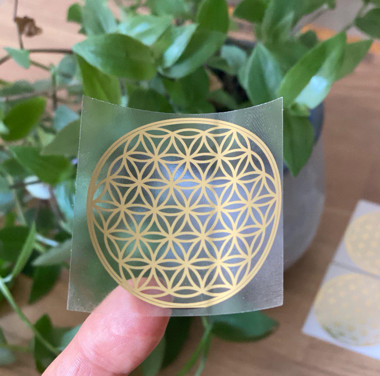 Golden Stickers Flower of Life transparent  - Set of 7