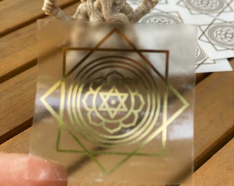 Golden Stickers Ganesha Yantra transparent - Set of 7