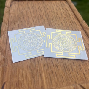 Indra yantra transparante gouden sticker set van 7"