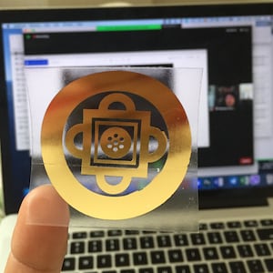 Shambala transparante gouden sticker set van 7"