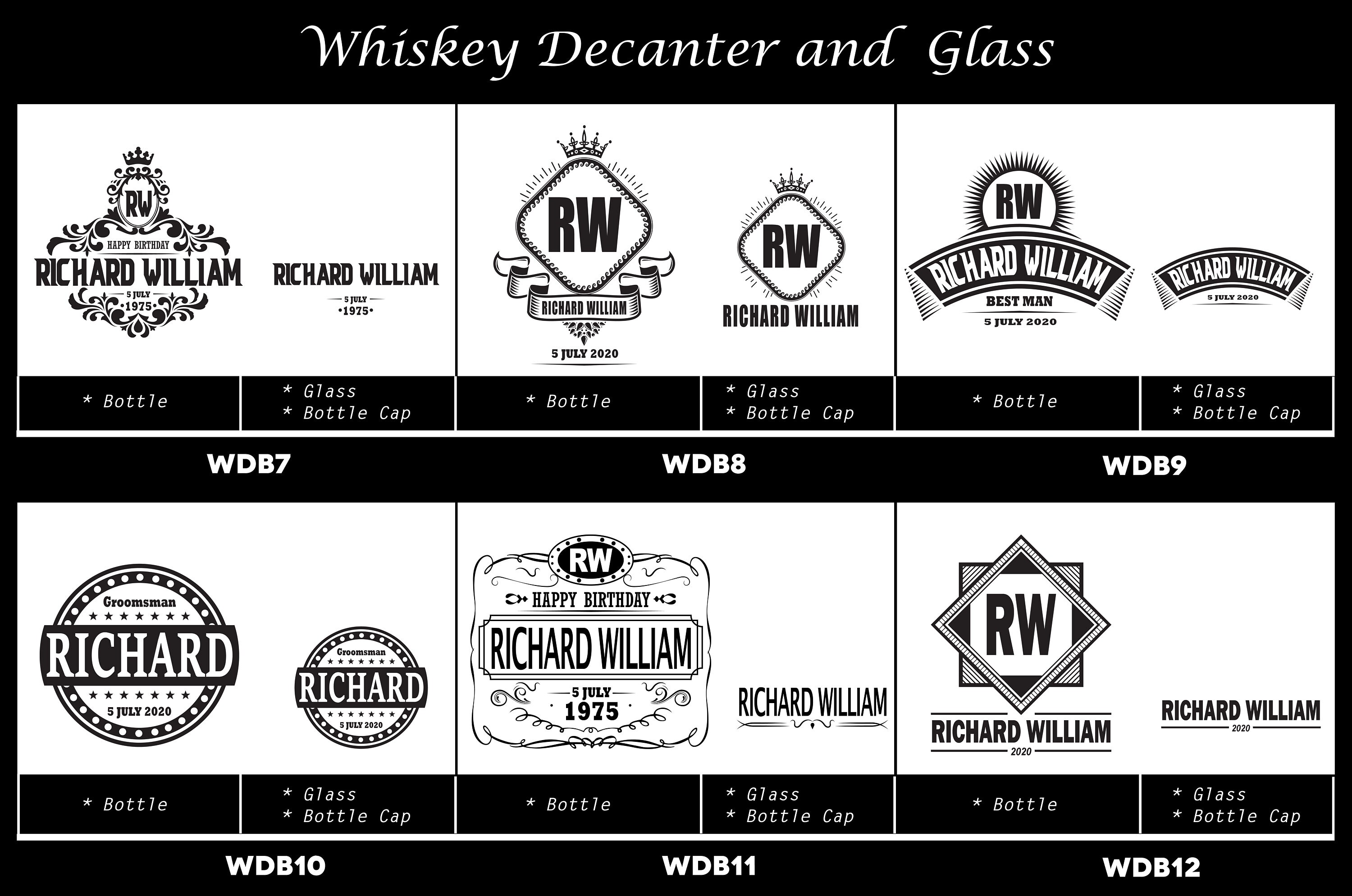 Engraved Whiskey Glass Decanter Personalized Decanter and Etsy