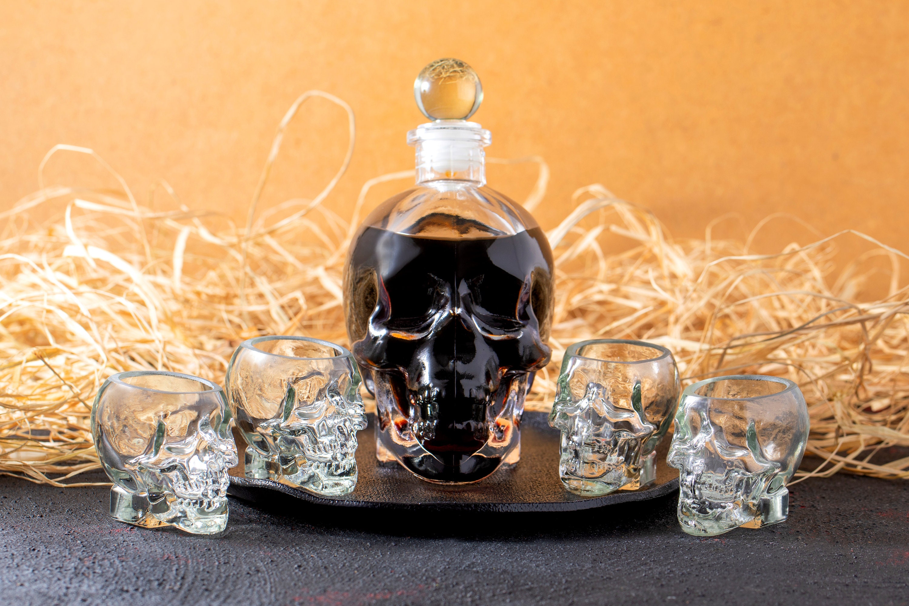 Skull Whiskey Decanter Crystal Glass Whiskey Bottle | Etsy