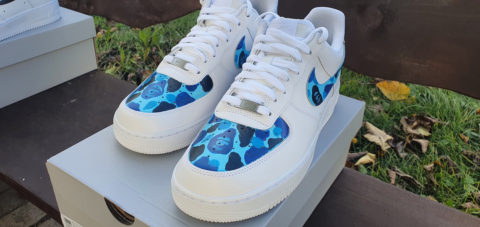 Bape Blue Camo Nike Air Force 1 | Etsy