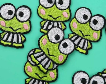 Patches for backpack, iron on patch for bags, patches for jackers, Kawaii Patch Iron on Patch Embroidery, cute animal patch, mini frog patch