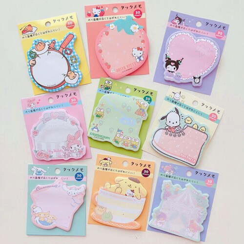 Cute Cartoon Sticky Note Set Adorable Animal Memo Pad Kawaii Etsy