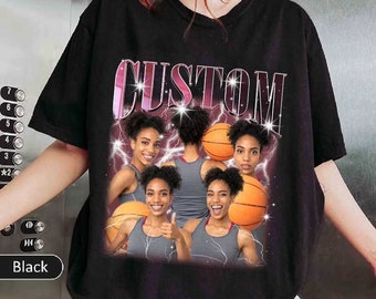 T-shirt de rap bootleg personnalisé Png, chemise de basket-ball, t-shirts vintage photo personnalisés, chemise de sport png numérique