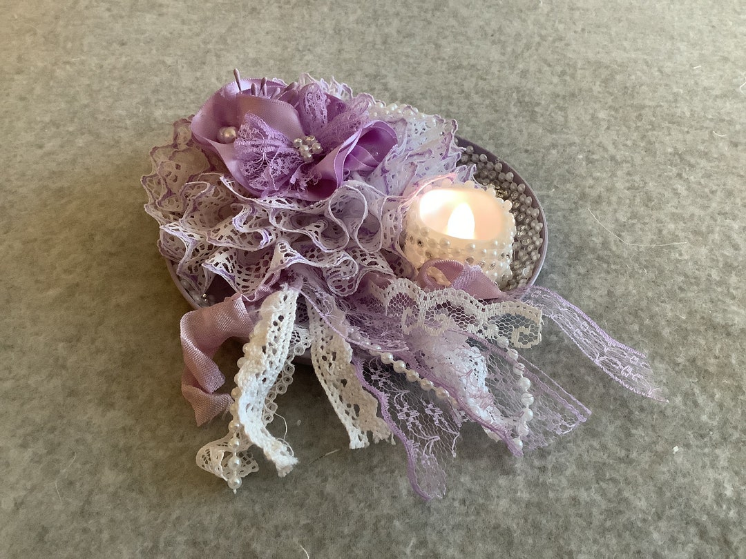 Shabby Chic Tabletop Decor Flameless Candle Unique My Own Design One of