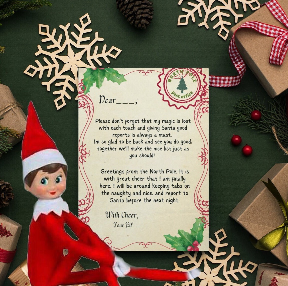 Christmas Elf Printable Welcome Letter Editable Christmas Elf Letter ...