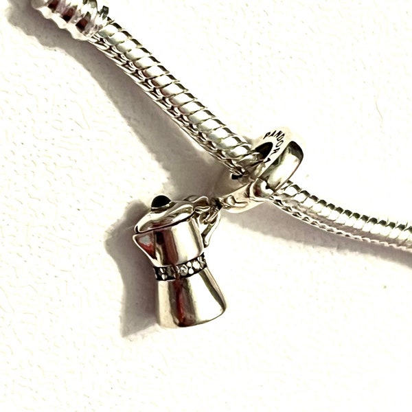 Nice S925 silver Italian coffee maker charm ideal for use on Pandora bracelets or other brands
