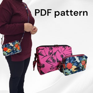 Shoulder Bag SEWING PATTERN, The Caroline Purse Tutorial, 2 sizes, 2 finishing methods, PDF Instant Download, Full Pattern Pieces