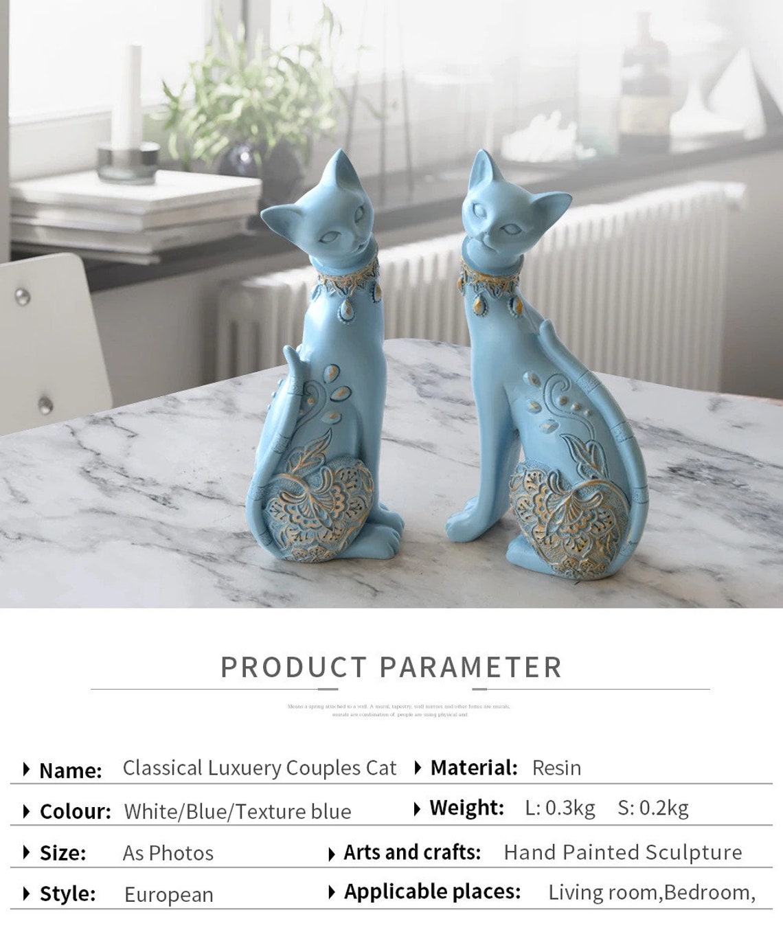 resin cat statue
