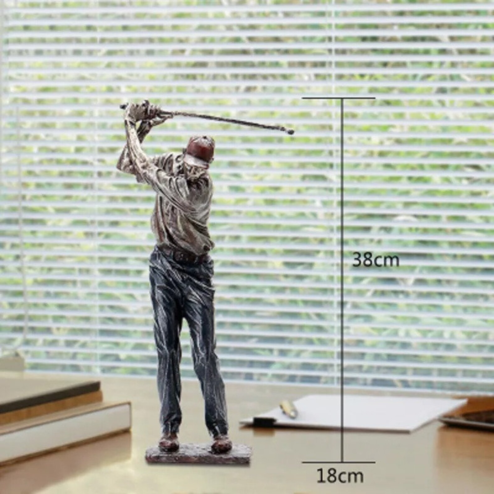 Retro Golf Statue Resin Golfer Figurines Home Office Living Etsy