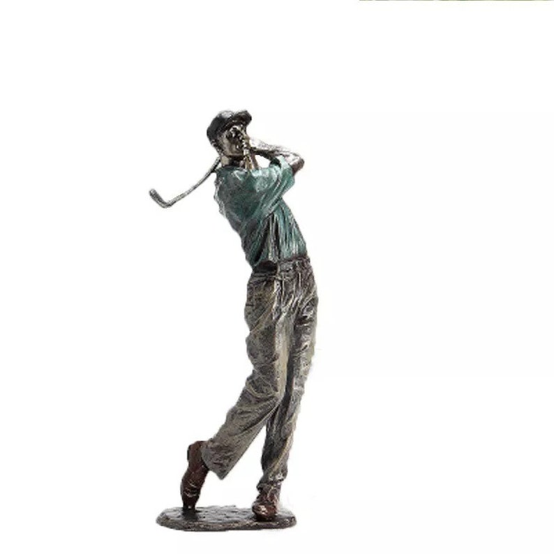Retro Golf Statue Resin Golfer Figurines Home Office Living Etsy