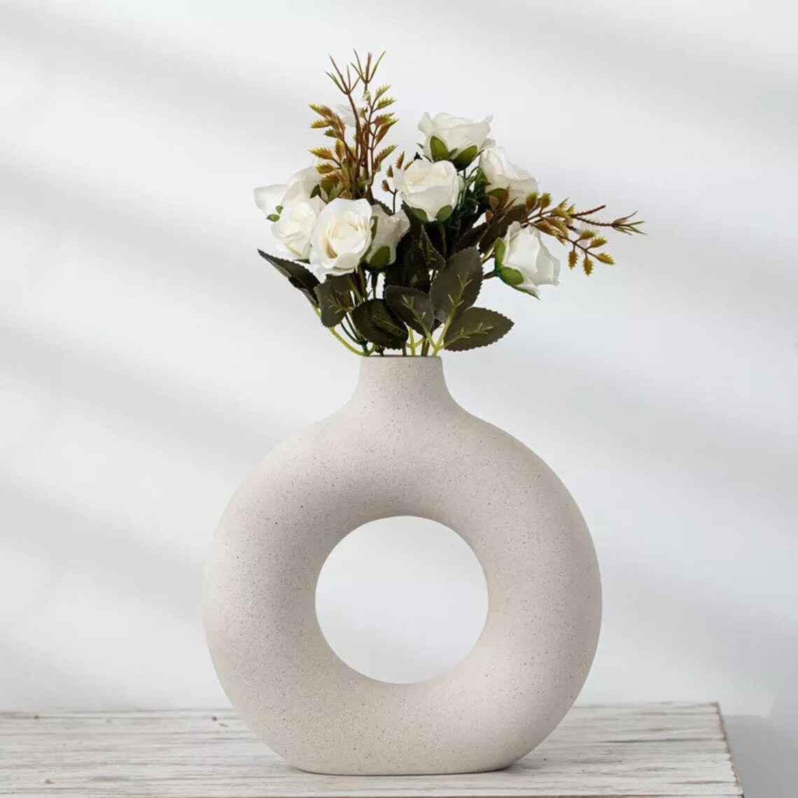 large ceramic donut vase