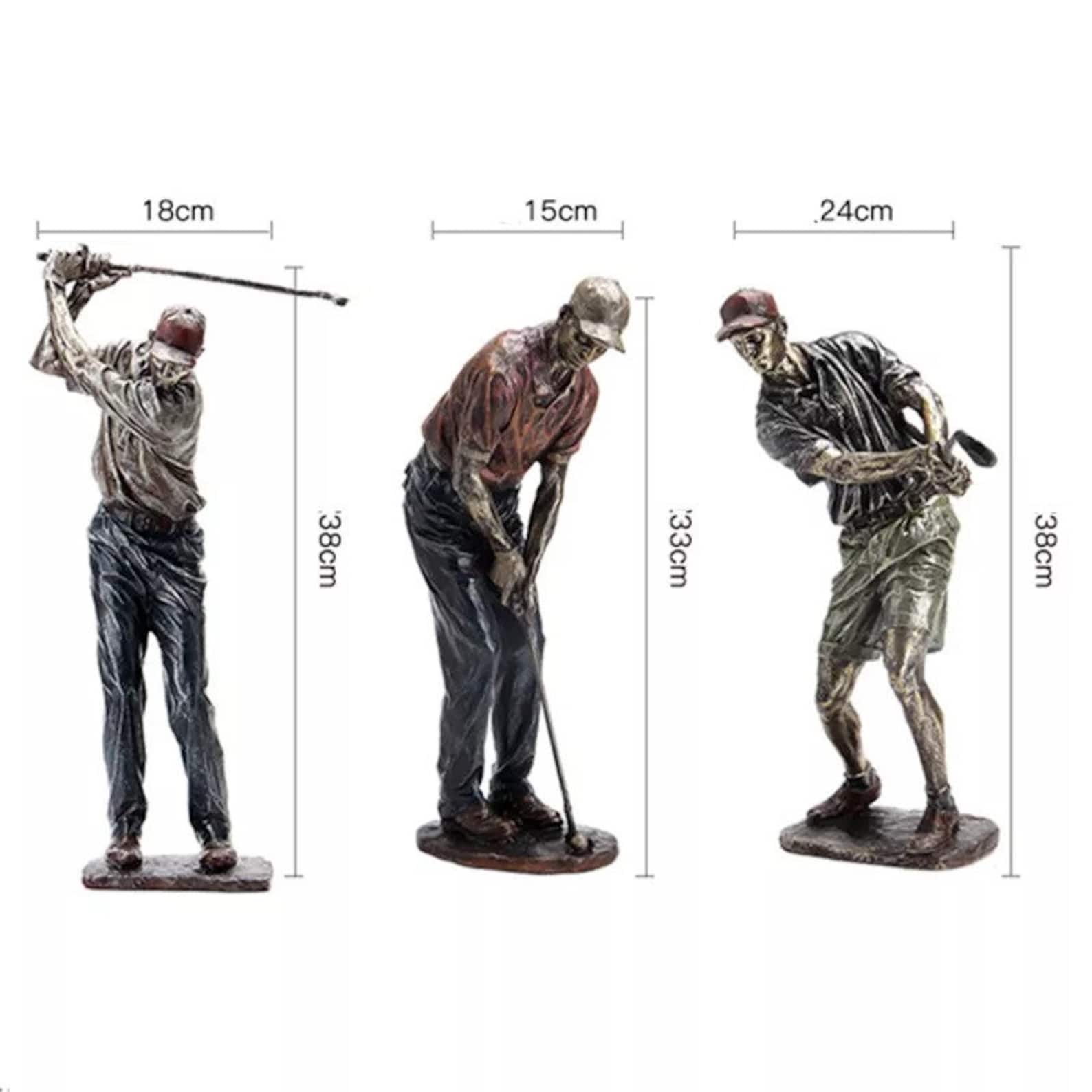 Retro Golf Statue Resin Golfer Figurines Home Office Living Etsy
