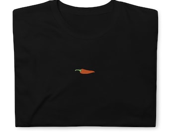 Chili Pepper Embroidered Short-Sleeve Unisex T-Shirt