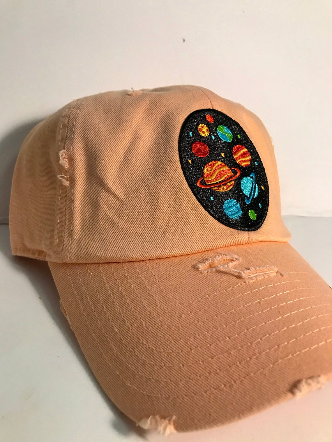 Distressed Baseball Cap W/ Patch Etsy