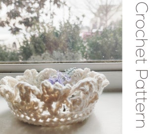 CROCHET PATTERN Basket, Trinket dish pattern, Ring basket crochet, Easy crochet pattern, Quick crochet pattern, Boho Crochet pattern, pdf