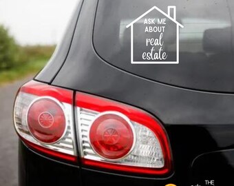 Real Estate Vinyl Decal: Car, Laptop, Office Decor