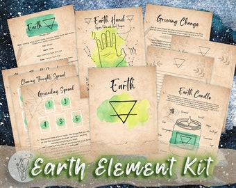 Earth Element Magic Book of Shadows, printable grimoire pages. BOS pages, download print and add to your grimoire.