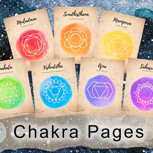 Livre des Ombres, Chakra pages grimoire imprimables. Bos pages, télécharger l’impression et ajouter à votre grimoire.