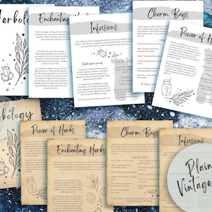 Livre des Ombres, Herbal magick pages grimoire imprimables. Bos pages, télécharger l’impression et ajouter à votre grimoire.