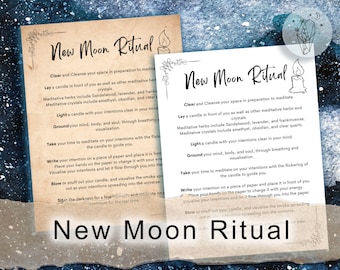 New Moon Magic Book of Shadows printable. Grimoire pages or BOS pages, download print and add to your grimoire.