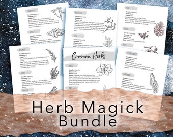 Herbal Magic Book of Shadows, printable grimoire pages. BOS pages, download print and add to your grimoire.