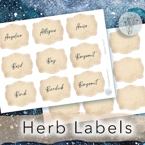 Witch Herb Labels, Apothecary Label Printable Vintage Style Label ...