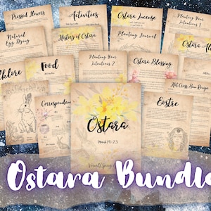 Ostara Book of Shadows, pages de grimoire imprimables. Pages BOS, téléchargez l'impression et ajoutez-la à votre grimoire.