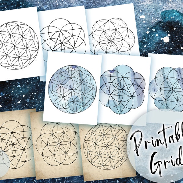 Crystal Grids Book of Shadows, printable grimoire pages. BOS pages, download print and add to your grimoire.