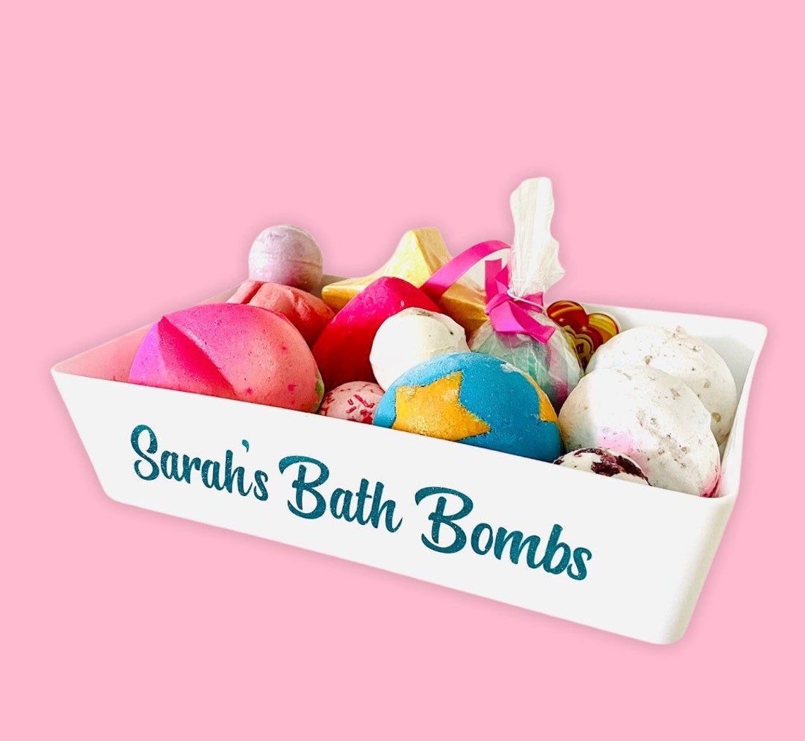 Personalised Bath Bomb Tray Bath Bomb Storage Birthday Etsy UK