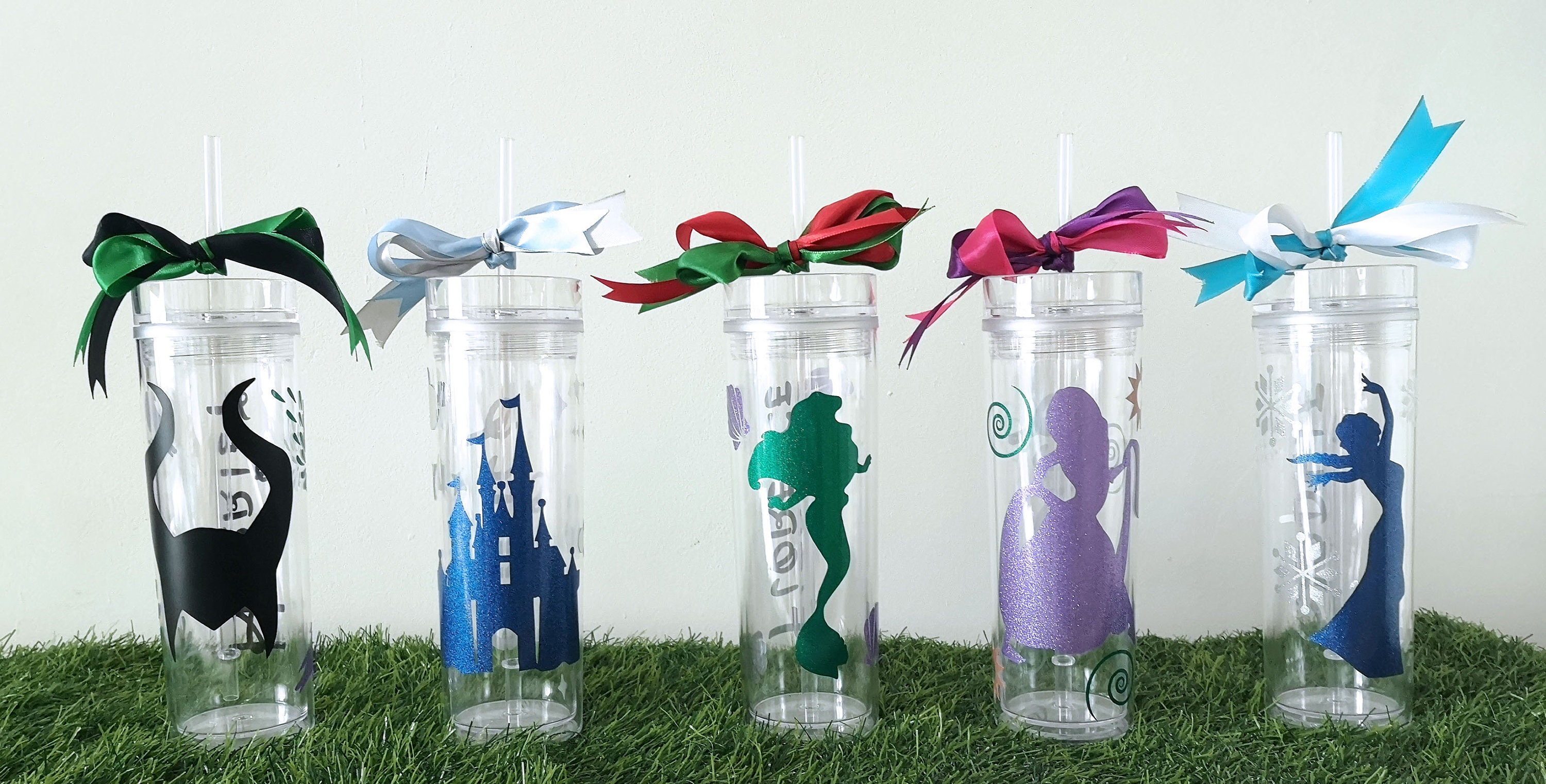 Personalised Disney Inspired Tumbler with straw 16 oz. | Etsy