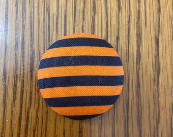 Black and Orange Striped Halloween Interchangeable Badge Topper