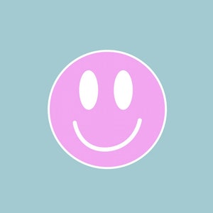 Pink Happy Face Sticker